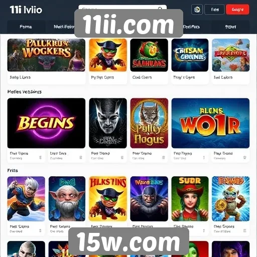 Comparativo entre jogos disponíveis no 11ii.com